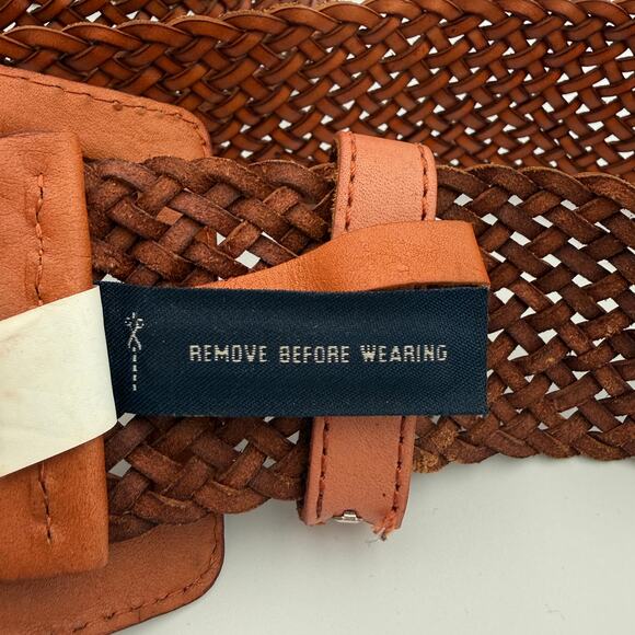 NWOT Banana Republic Woven Belt Women's Small Brown Genuine Leather Classic Boho - Picture 8 of 8